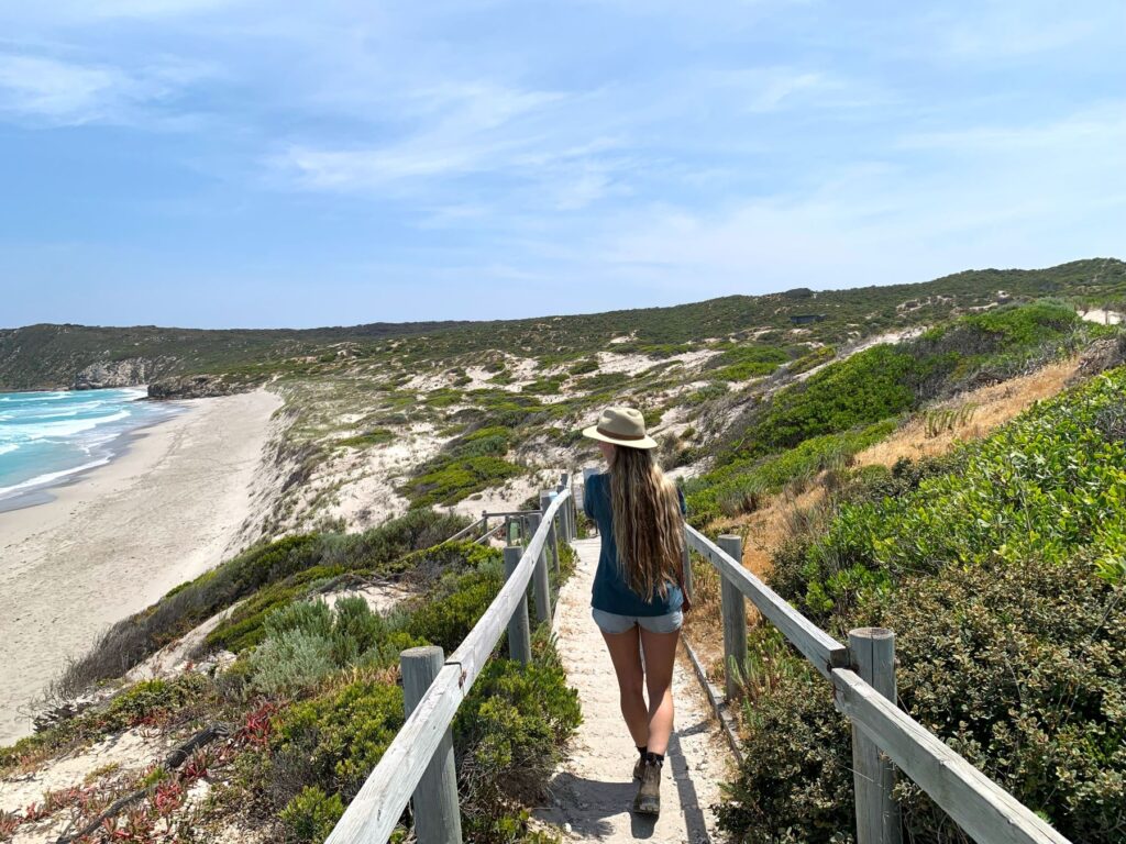 Untamed Escapes passenger on Kangaroo Island tour