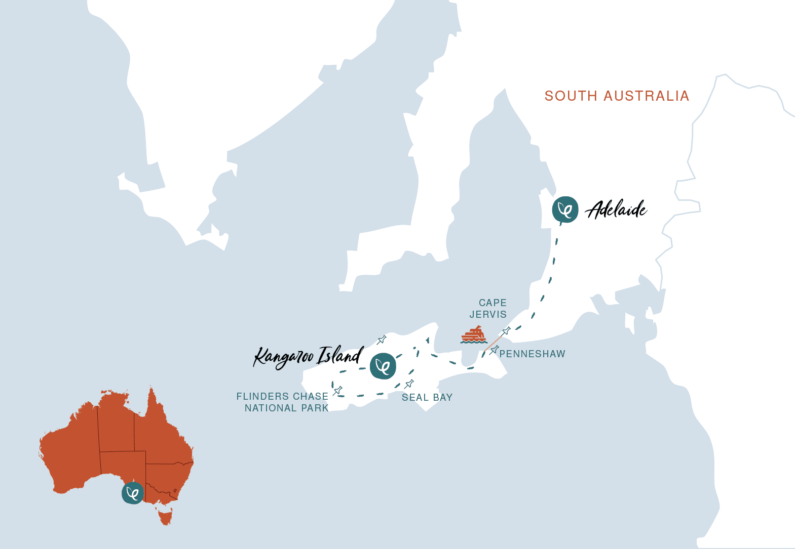 Kangaroo Island Adventure Tour map