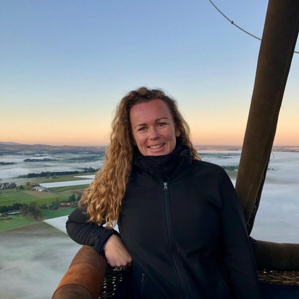 Our GM Kristy in a hot air balloon